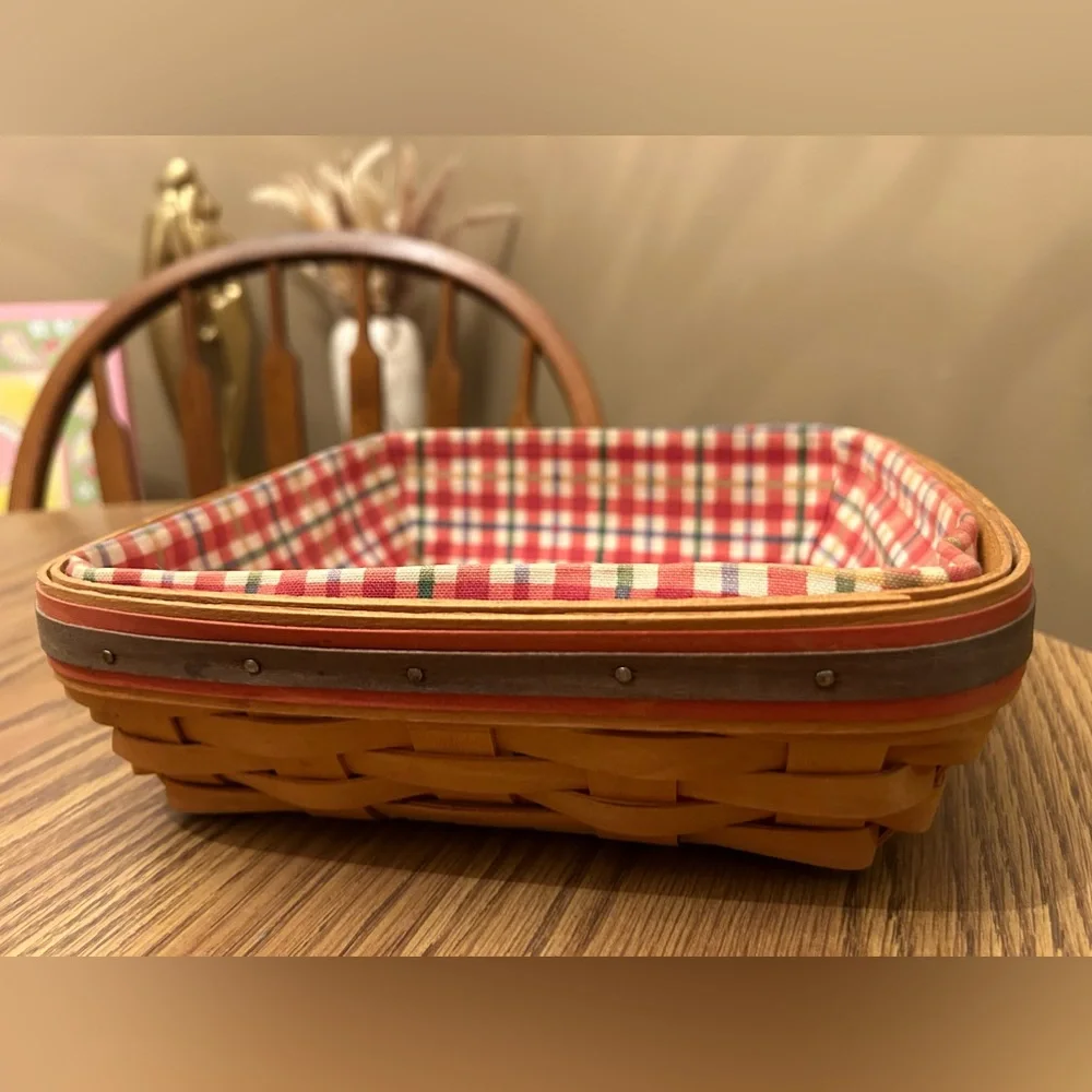 Longaberger Good Ol Summertime Picnic Pal Basket Divided with fabric Lin…